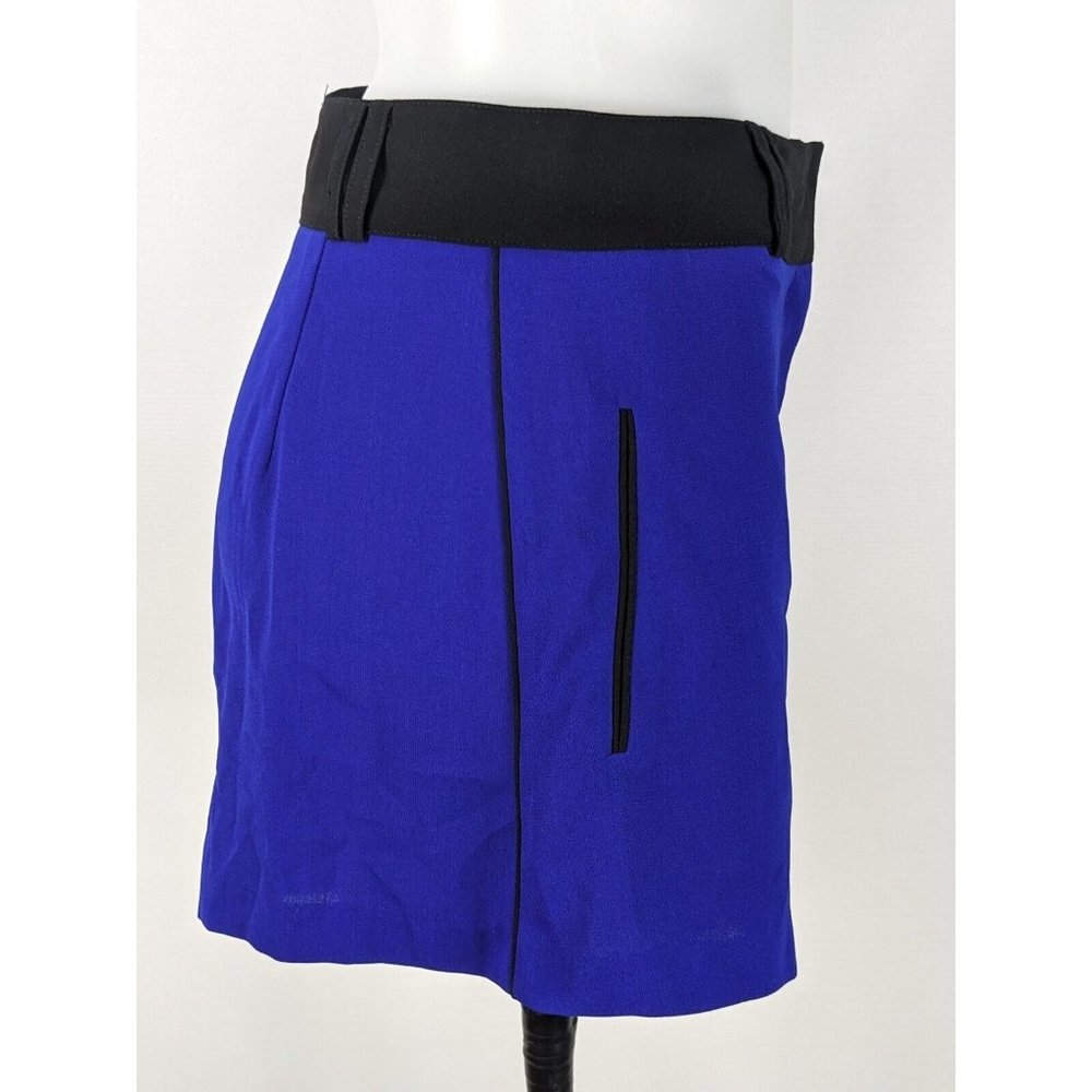 Forever New Womens Shorts Size 10 Blue Black Zip-Fly Belt Loops Pockets - Picture 4 of 7